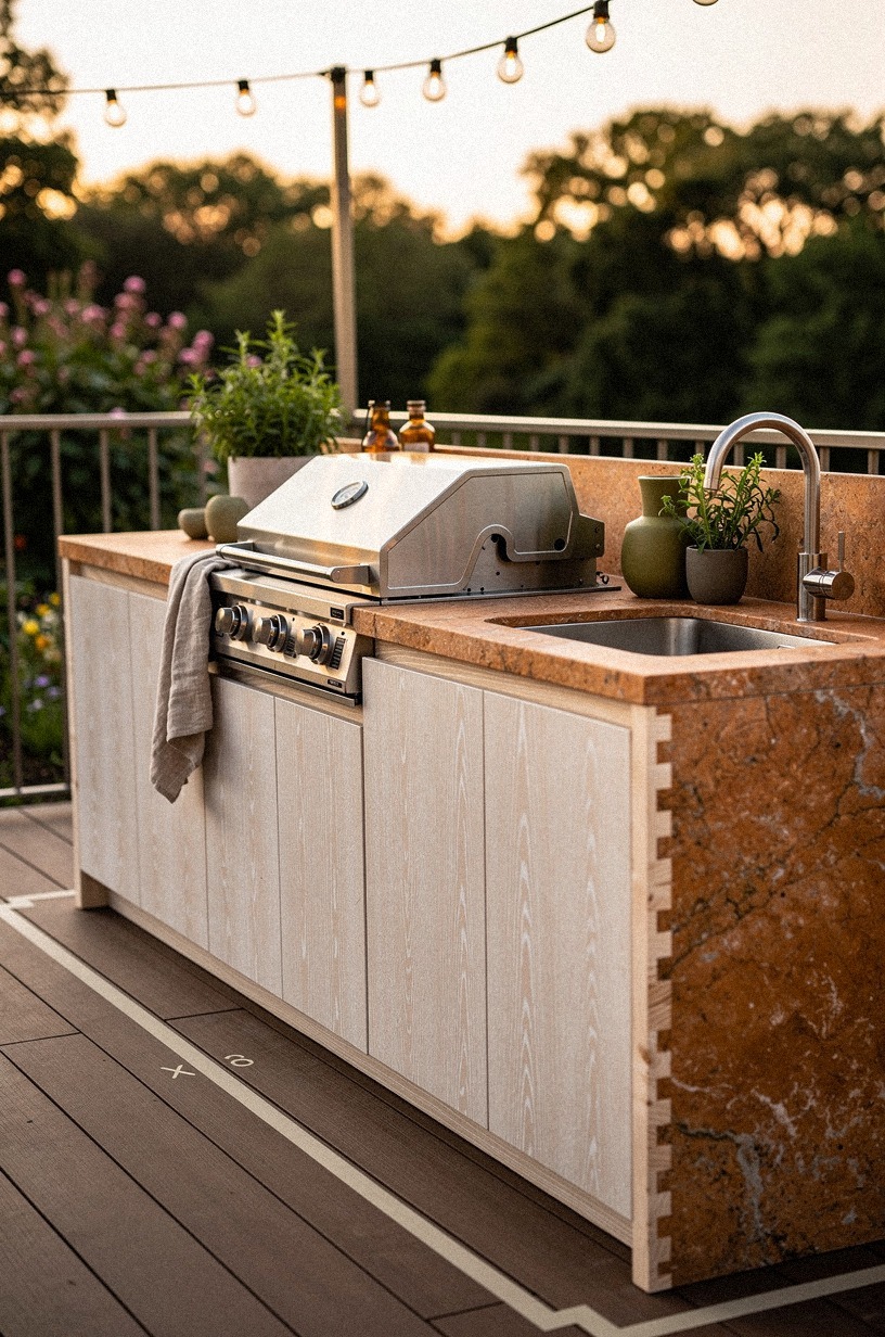 Start by mapping grill clearance from railing