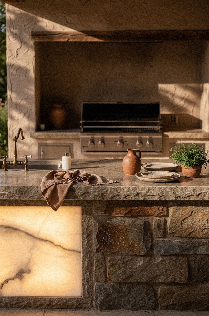 Anchor the kitchen with a stone island