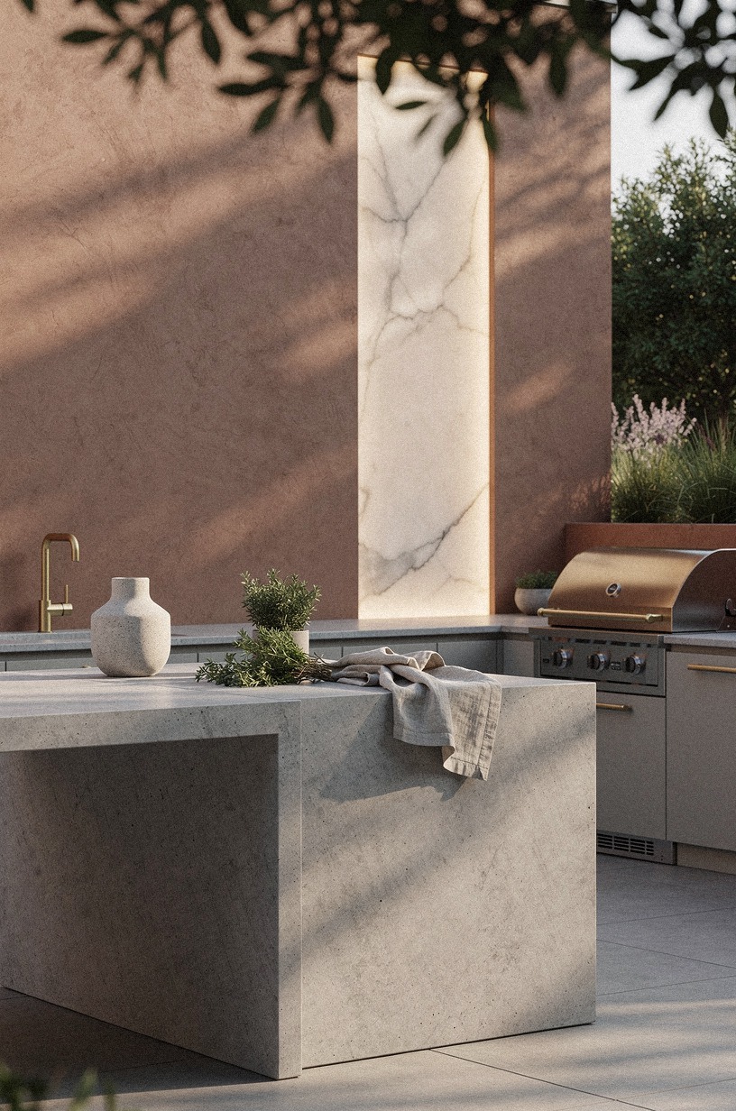 Choose a waterfall concrete prep island
