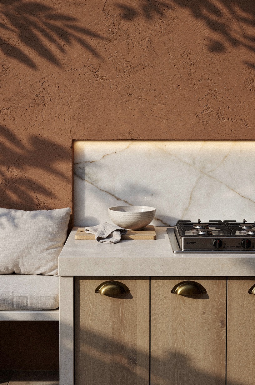 Anchor the counter with a compact gas grill