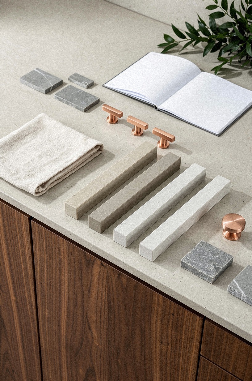 Cap cabinetry with thick porcelain slab edges