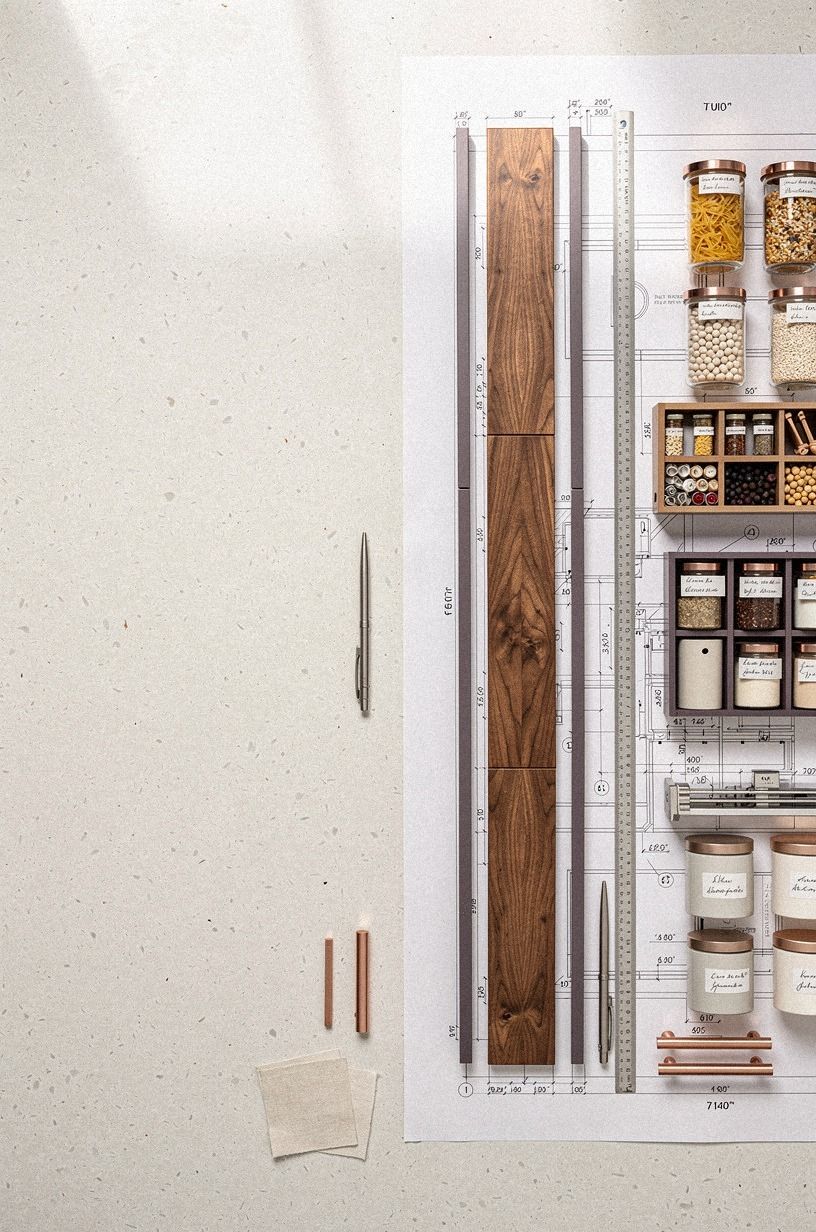 Choose tall shaker cabinets for hidden storage