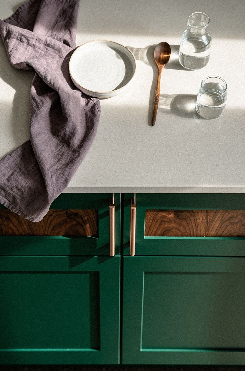 Paint cabinet doors glossy forest green