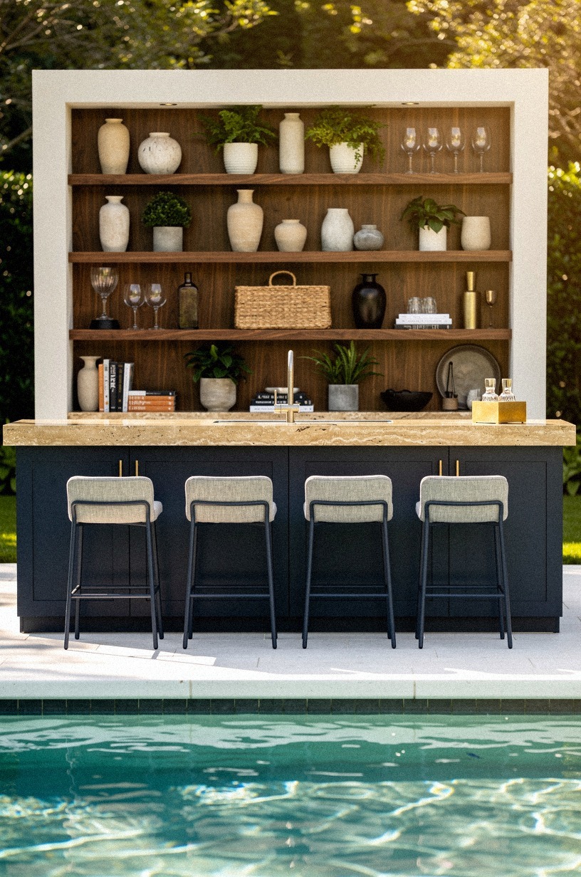 Build the bar facing the shallow end