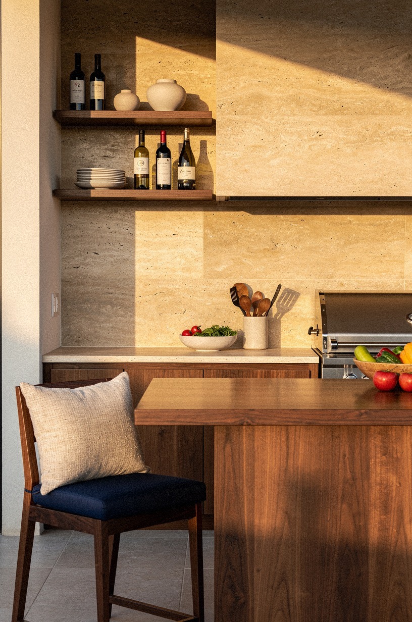 What does a cantilevered wine shelf do?