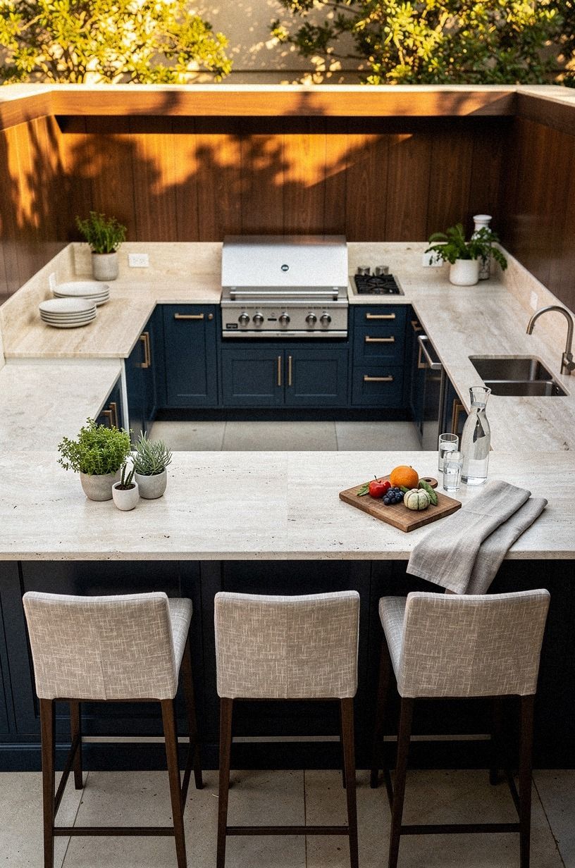 Choose a U-shape for full cooking courtyards