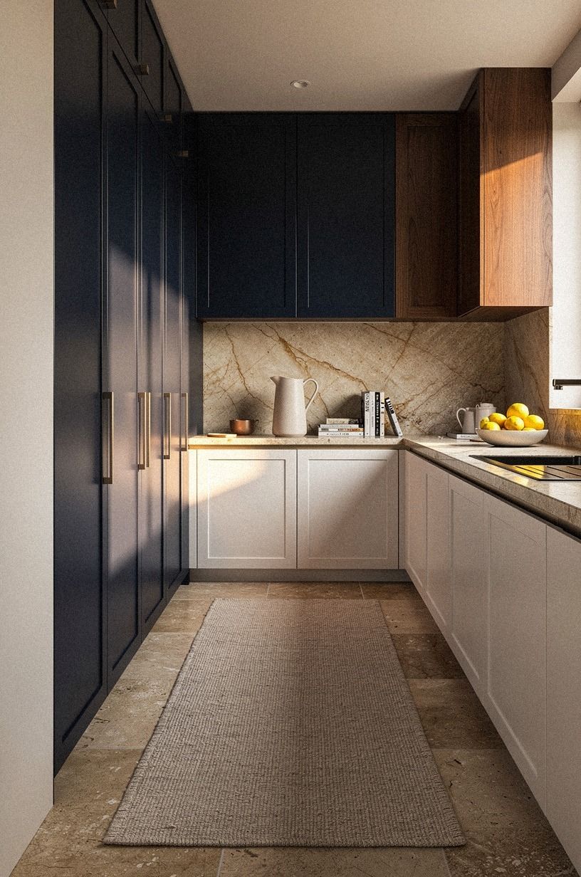 Wrap one long wall in full-height pantry doors