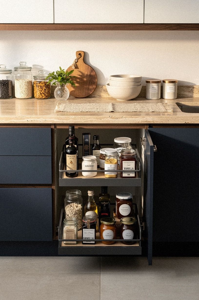 Add a slim pullout for baking bottles