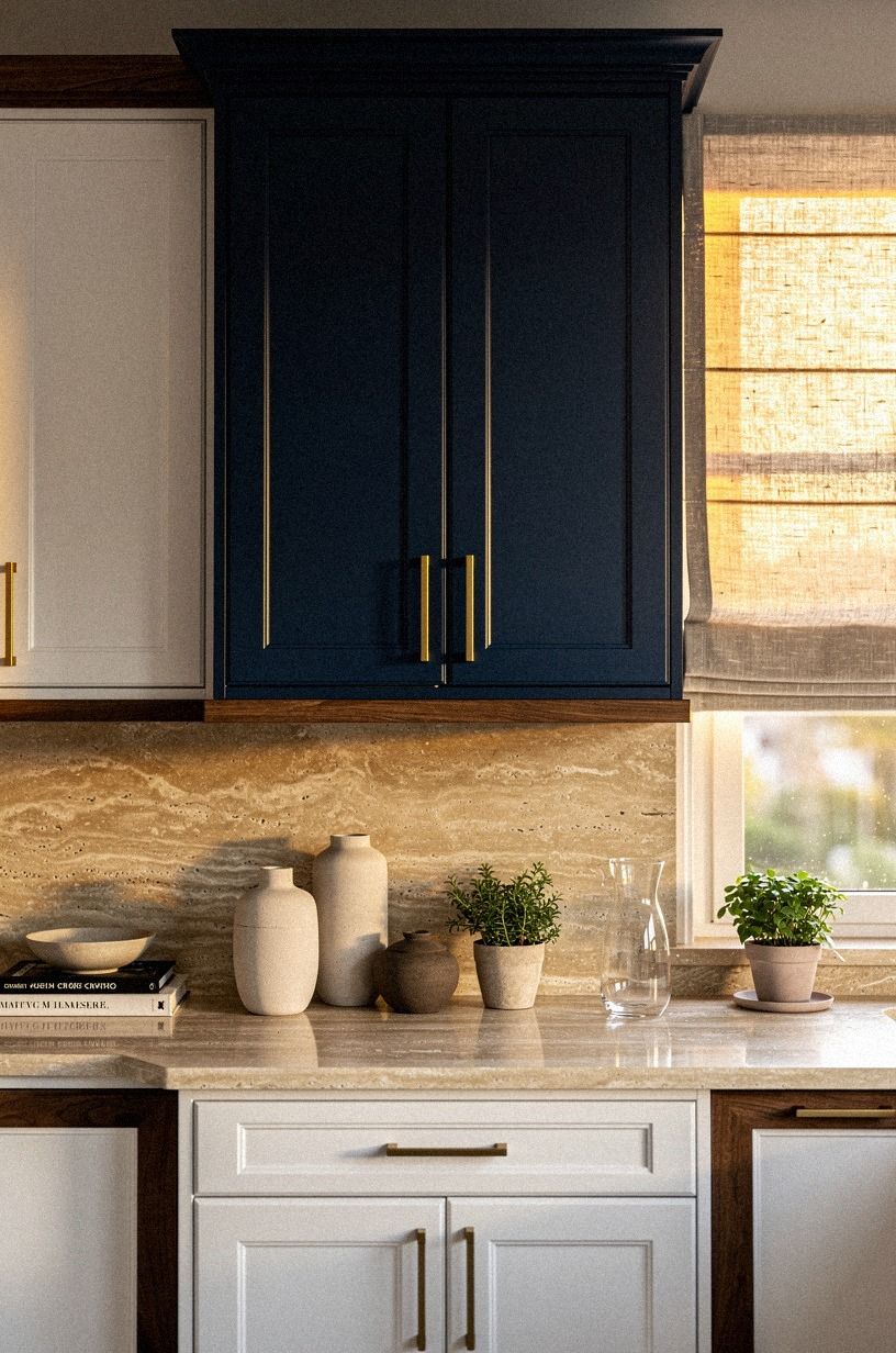Paint one tall cabinet as an accent