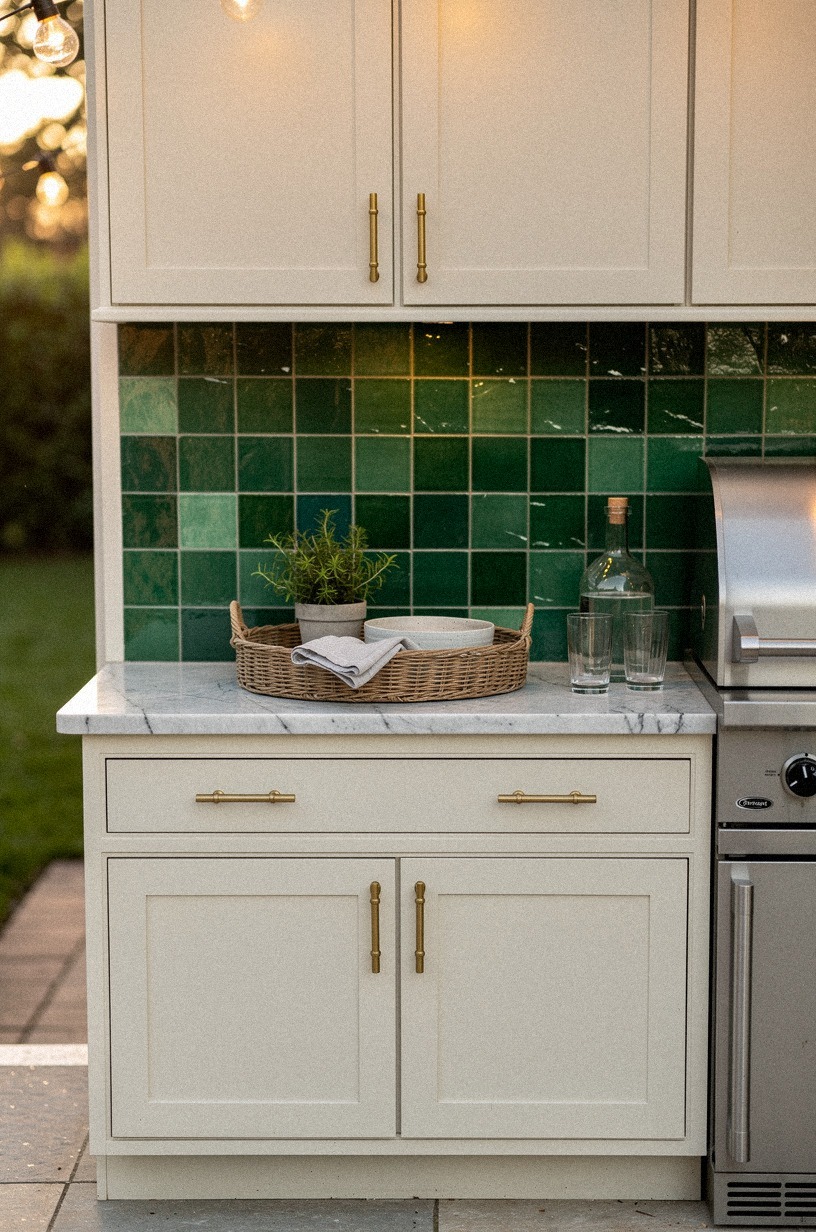 Set soapstone beside the built-in smoker