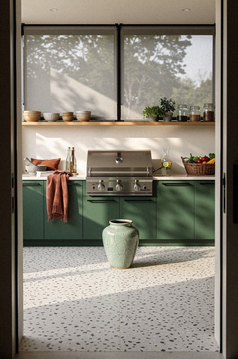 Add retractable screens around the cook zone