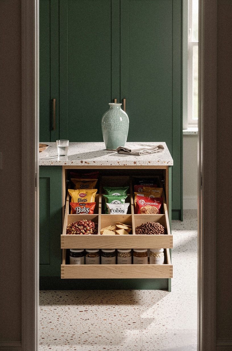 Move everyday snacks into lower drawers