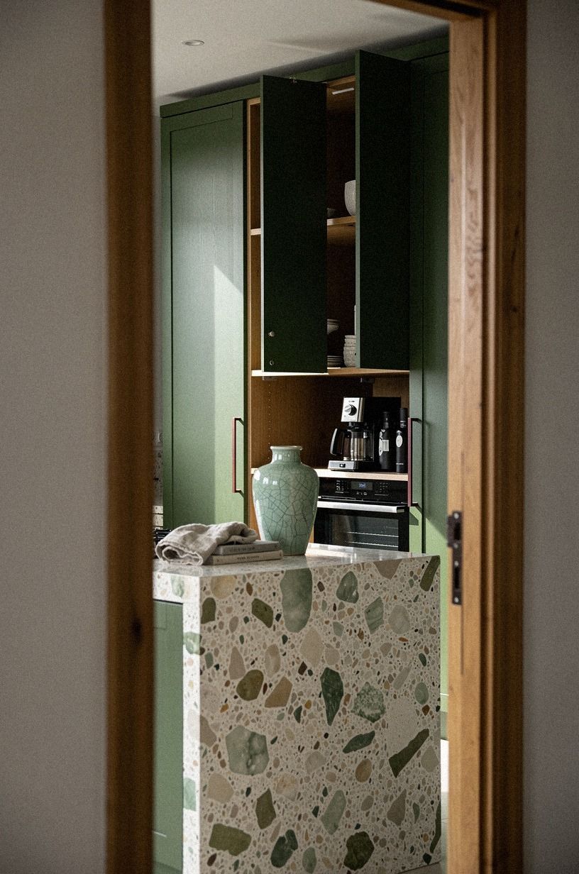 Hide small appliances behind pocket doors