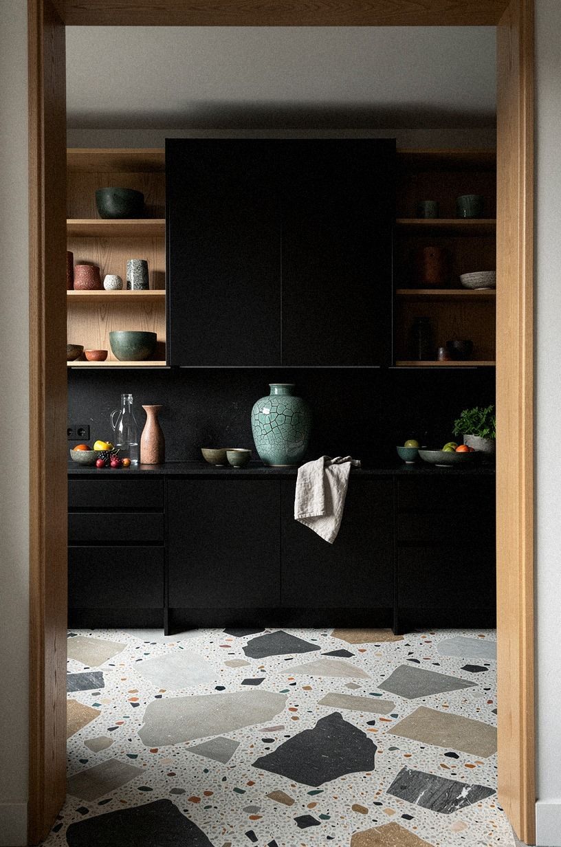 I built a black pantry wall