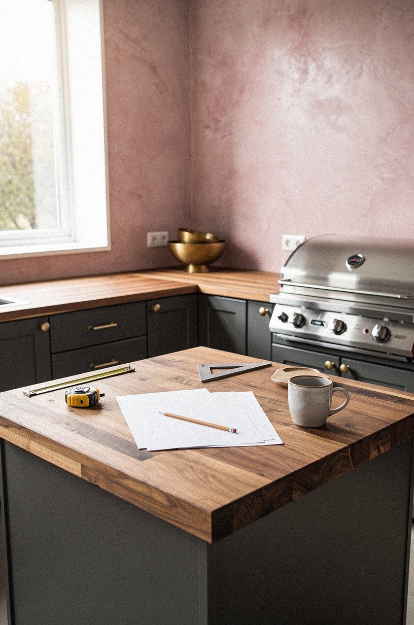 Set butcher block over stock cabinets