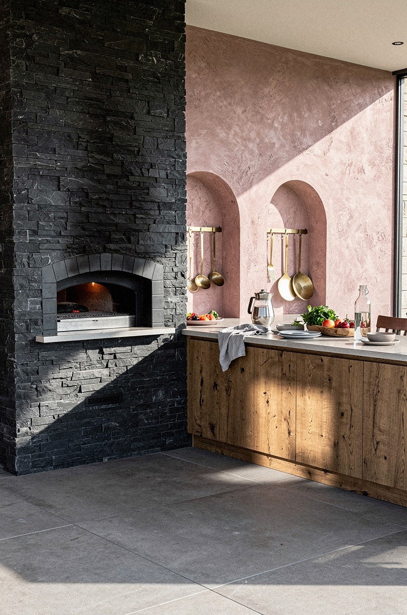 Build a pizza oven into stacked stone