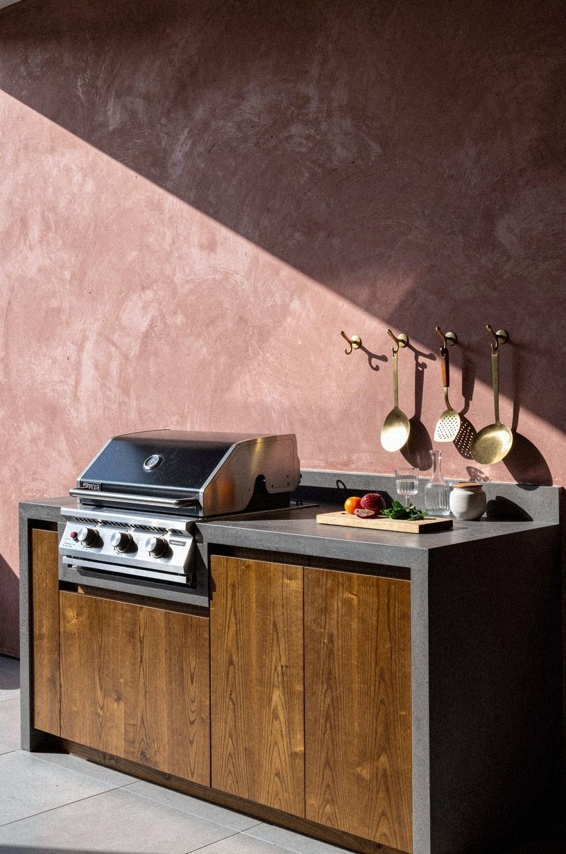 Build a freestanding grill station in sunlight