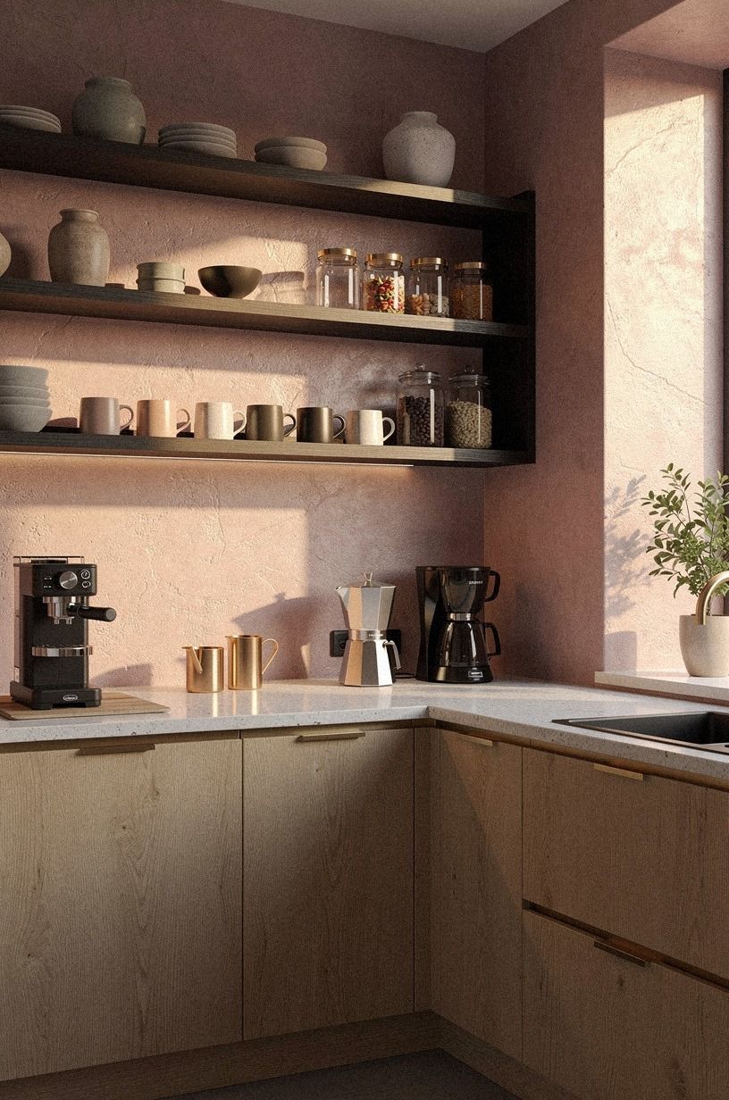Build a coffee shelf above the mugs