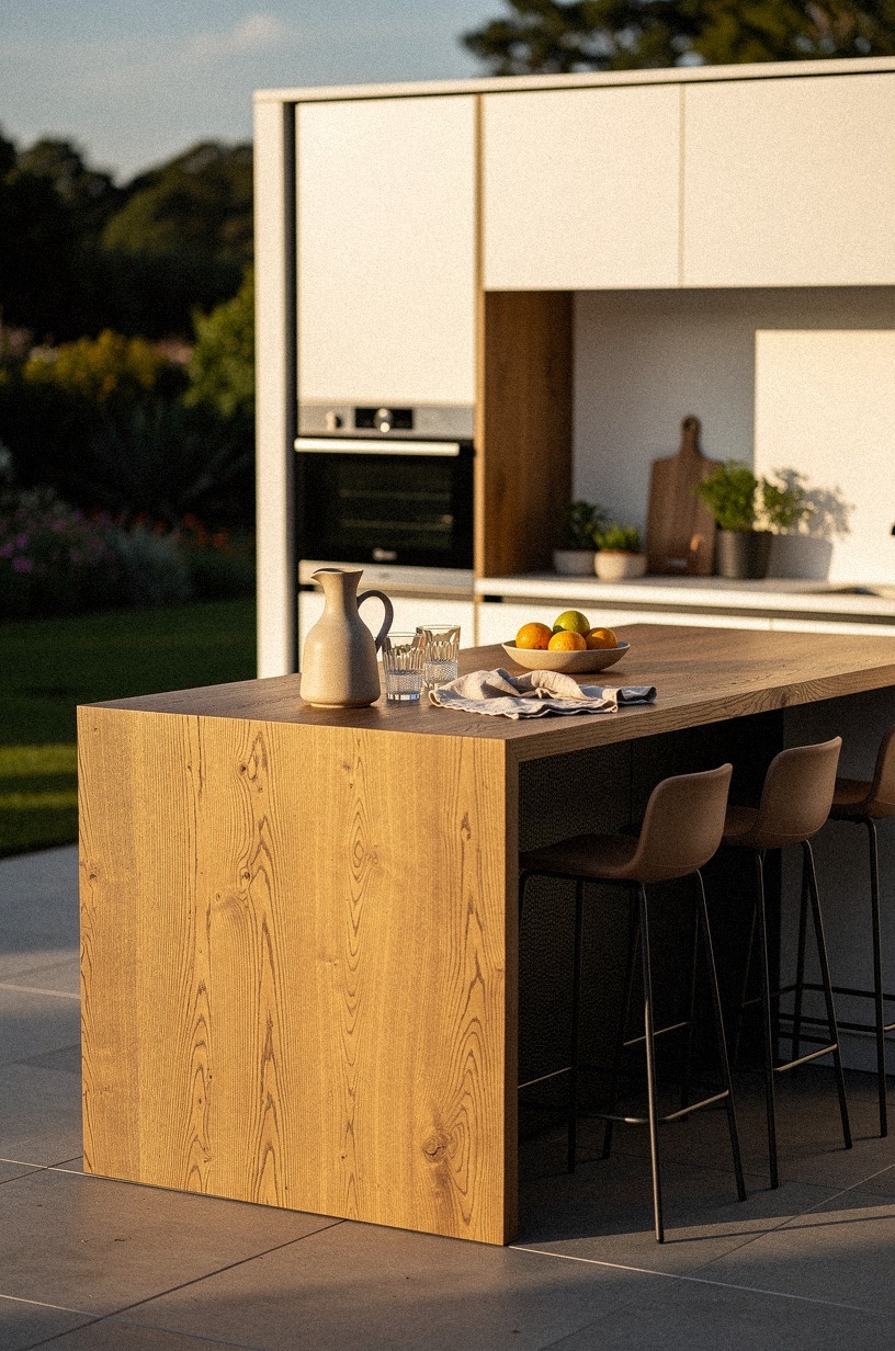 Set counter stools along the overhang