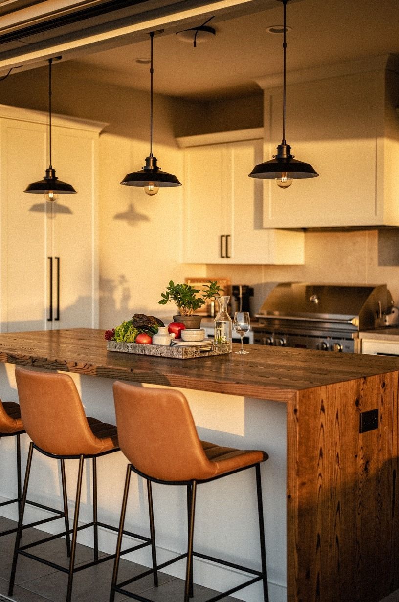 Hang pendants where the ceiling protects them
