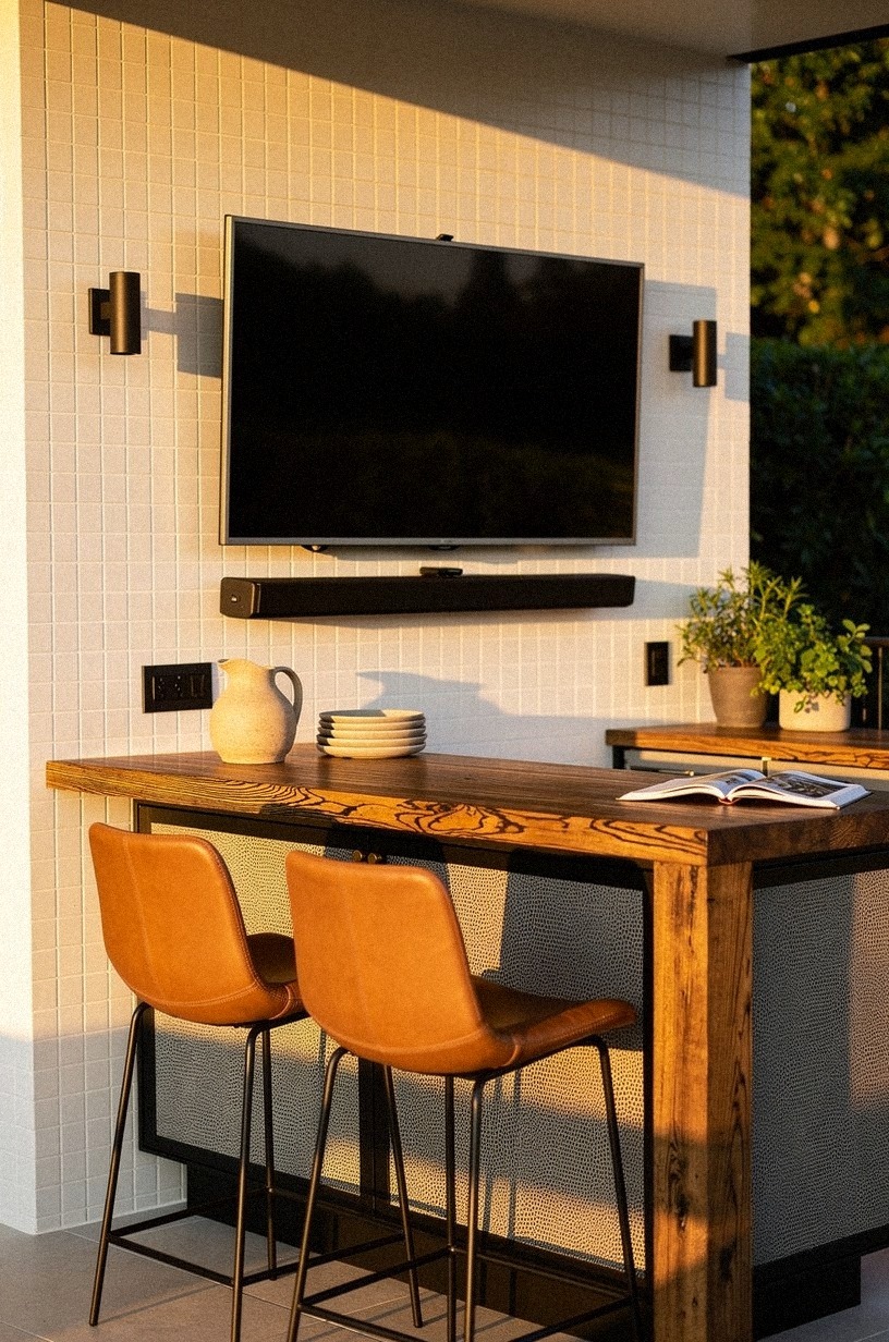 Hide cables behind a tiled backsplash
