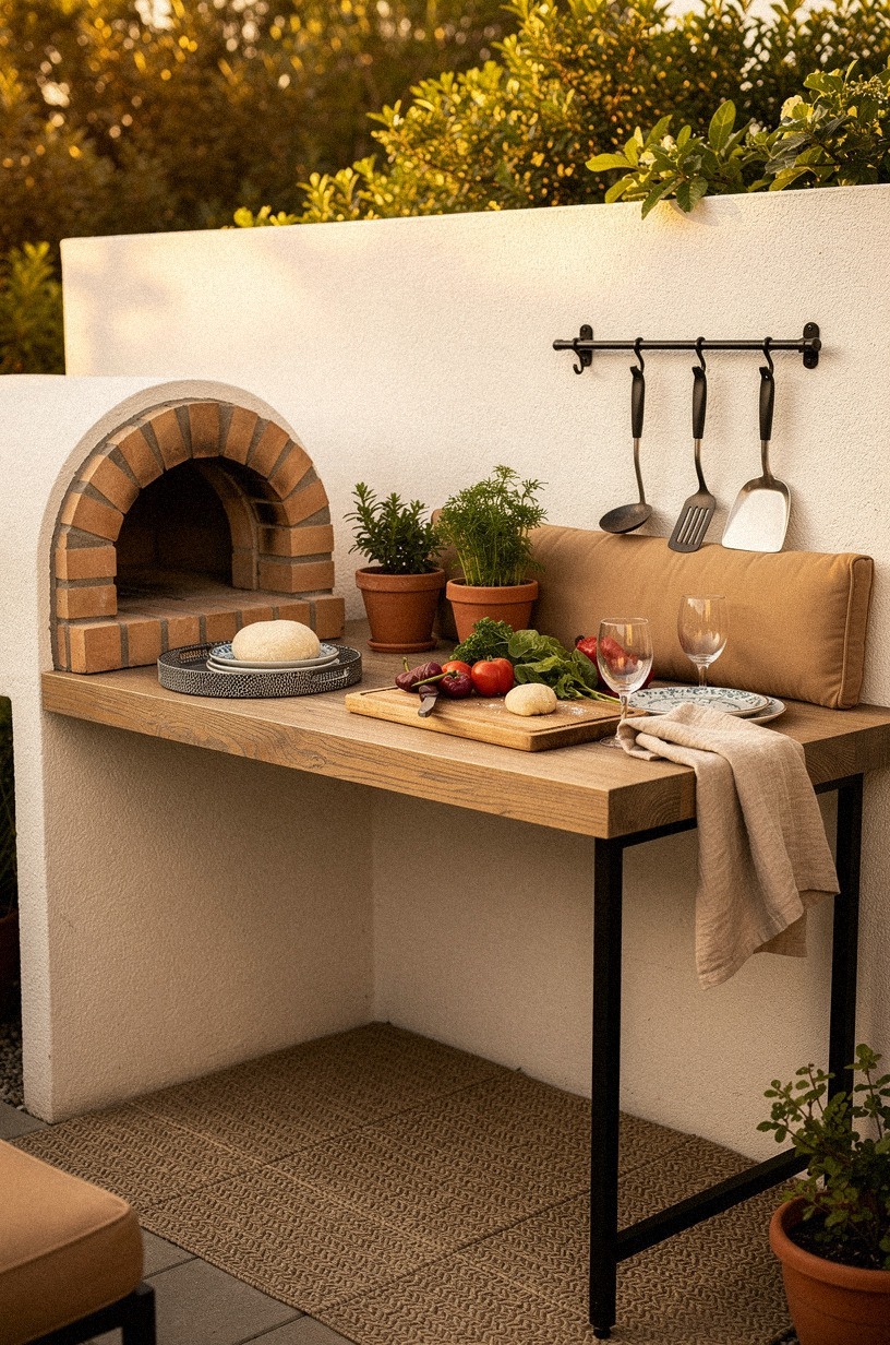 Build a brick pizza oven nook
