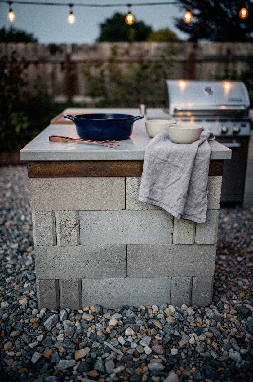 Run a simple prep counter beside the grill