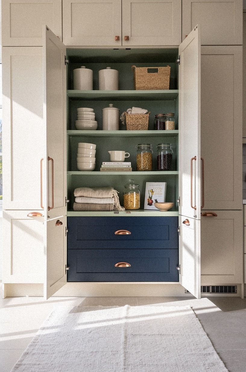 Paint the inside a soft sage green