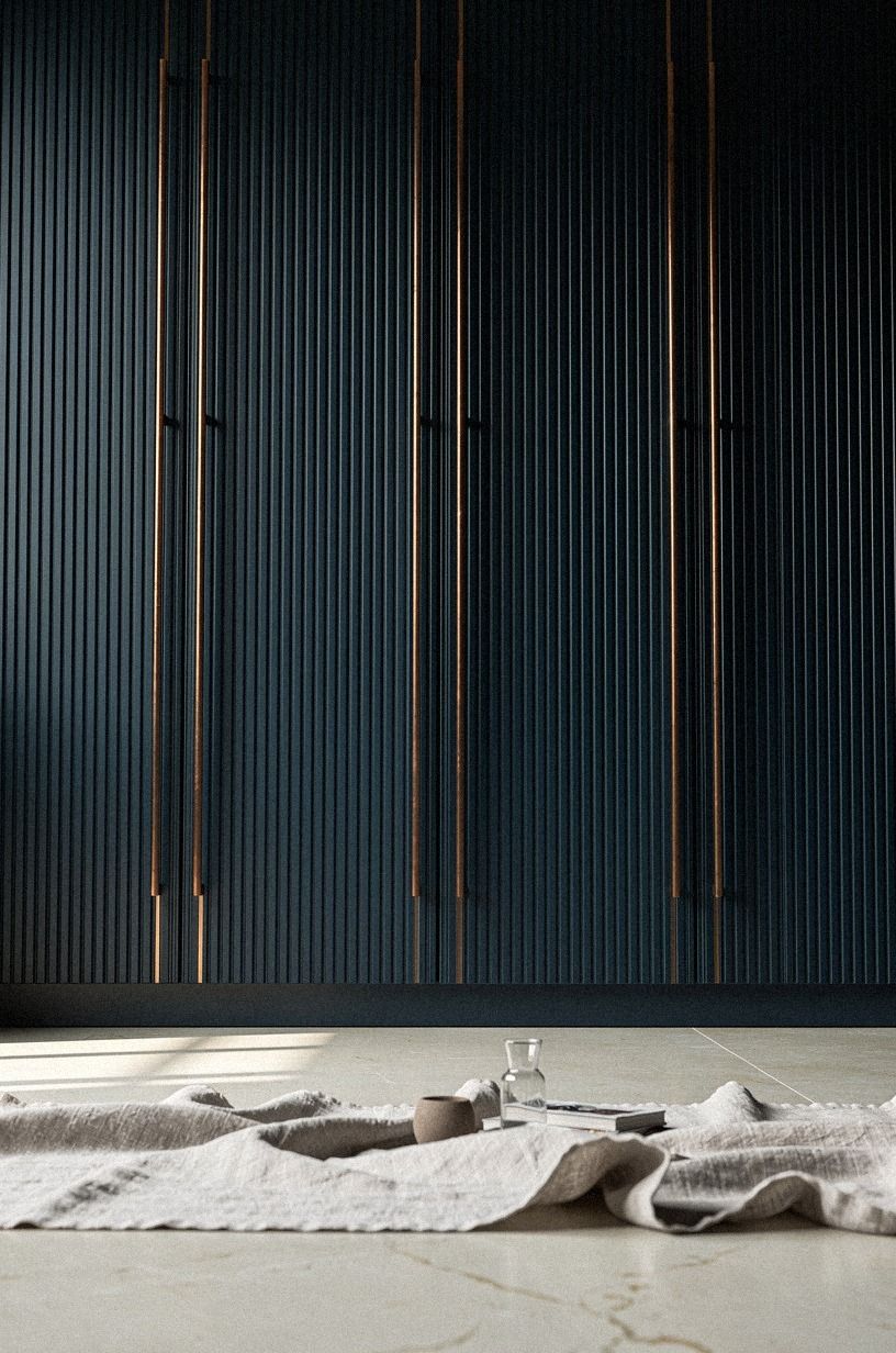 Use ribbed doors for quiet texture