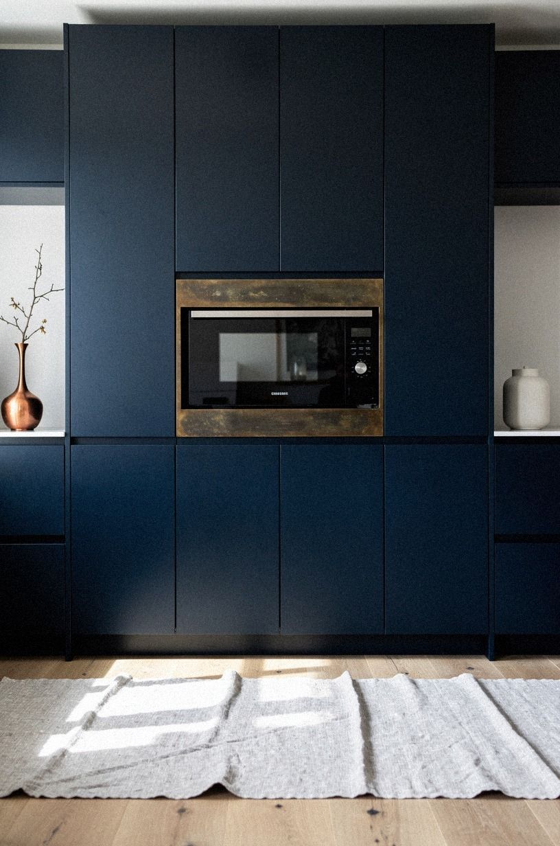 Recess the microwave into a full-height wall unit