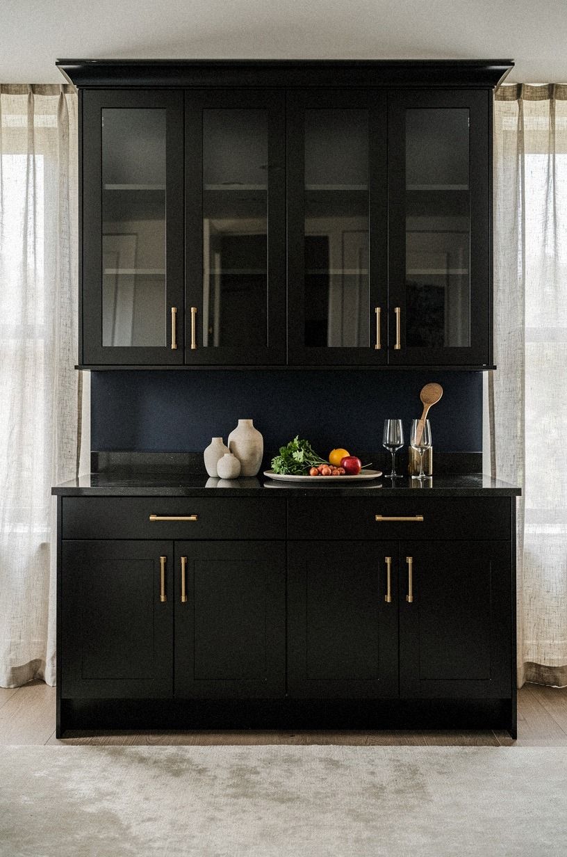I chose smoked glass upper cabinet doors