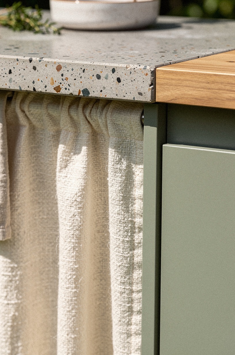 Add curtain fronts to simple base cabinets