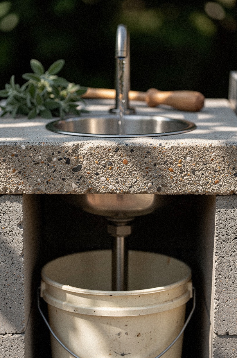 Add a hose sink with a bucket drain