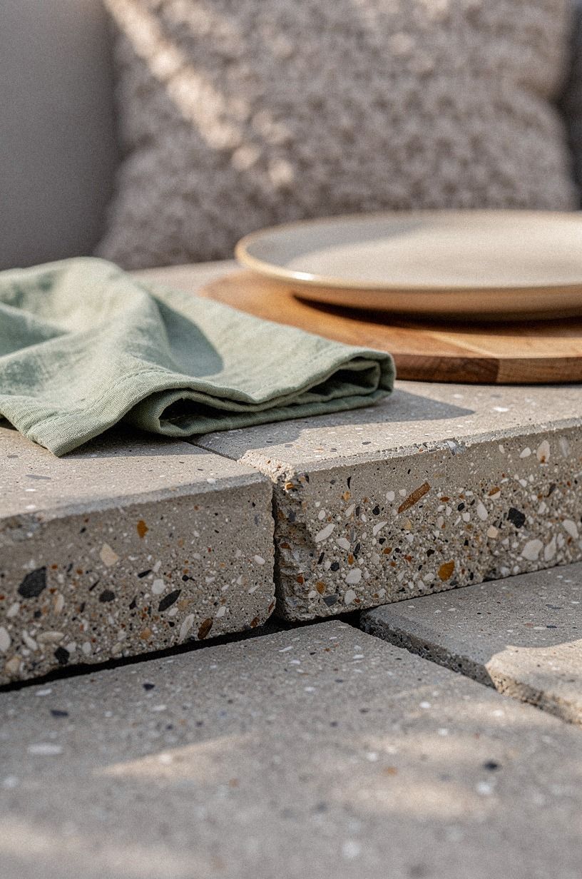 Use pavers to separate covered dining
