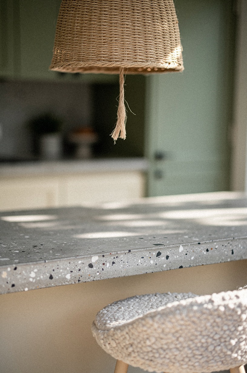 Hang woven pendants over the breezeway