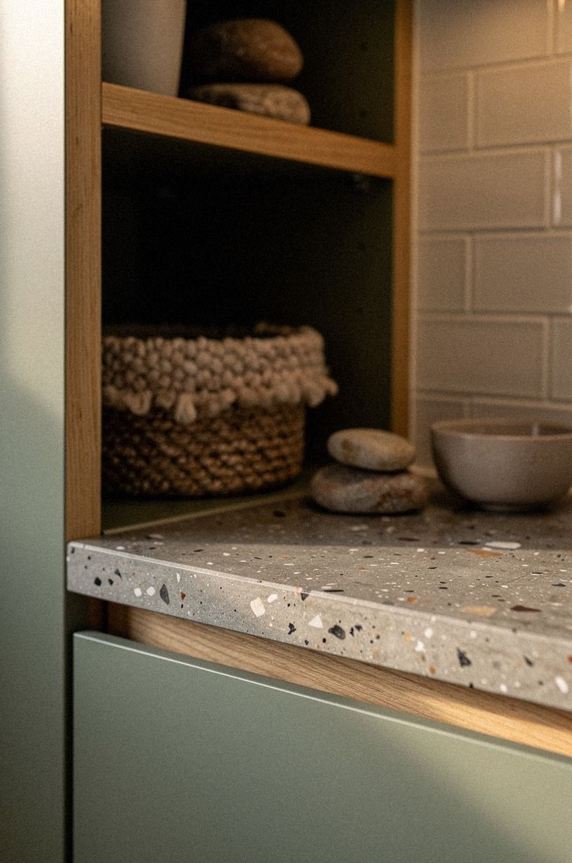 Fit a tambour door over appliance storage
