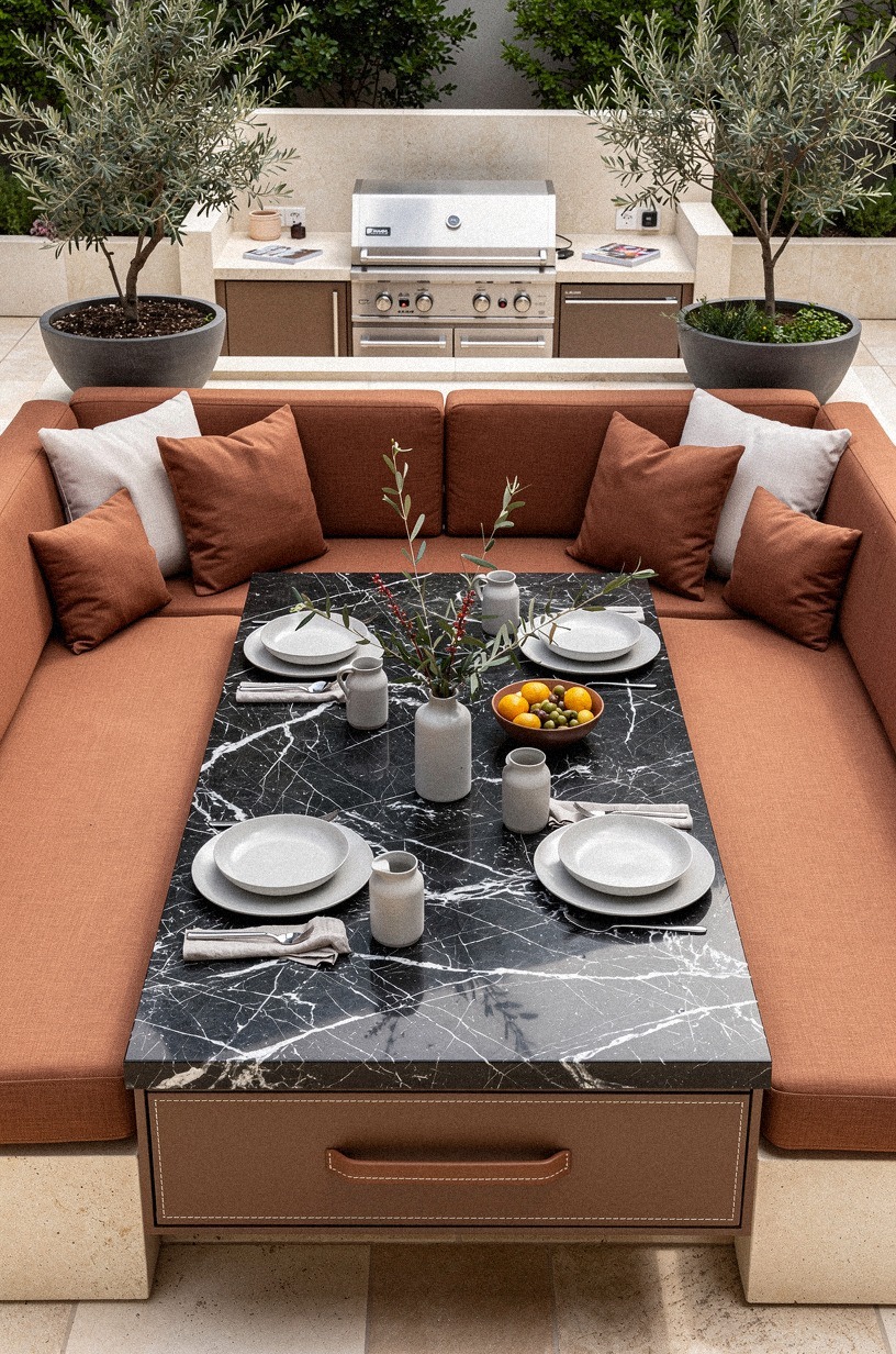 Wrap the corner with built in banquette seating