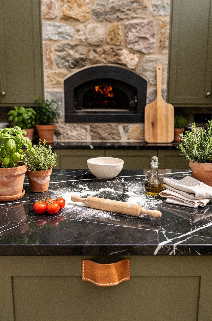 Why does the herb planter need to live next to the dough counter?
