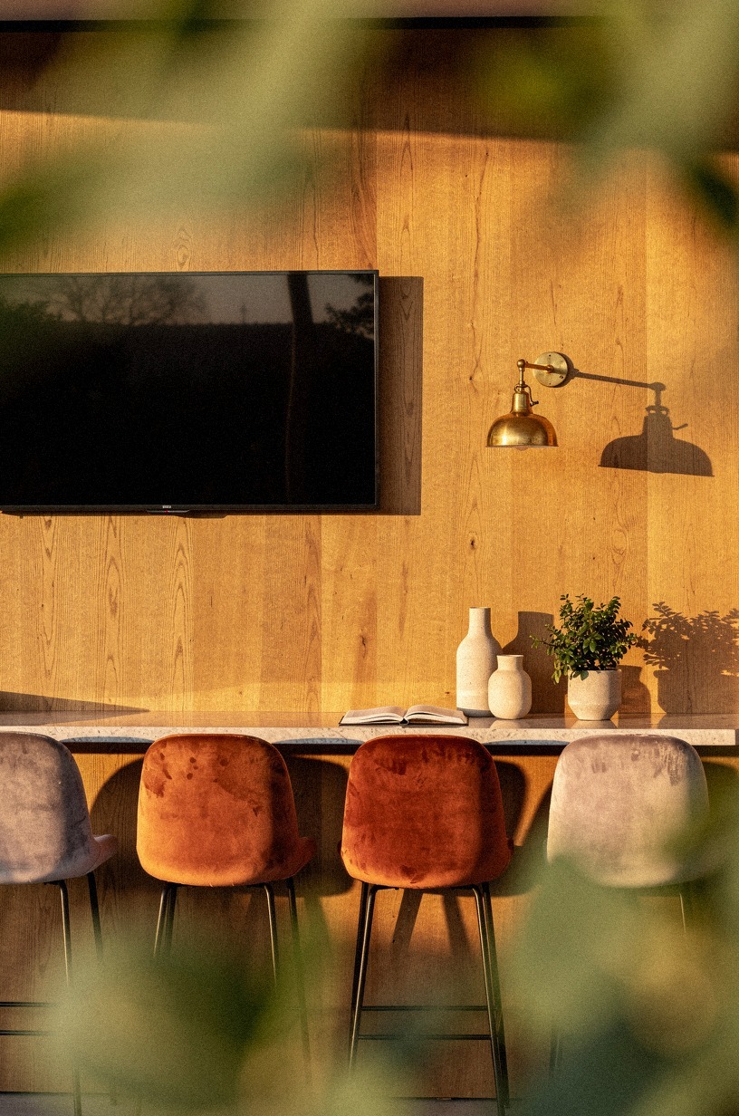 Why a TV belongs on the cedar bar wall