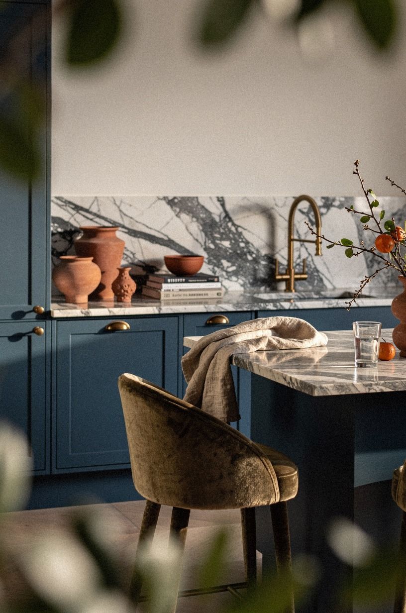 I Paired Blue Cabinets With Calacatta
