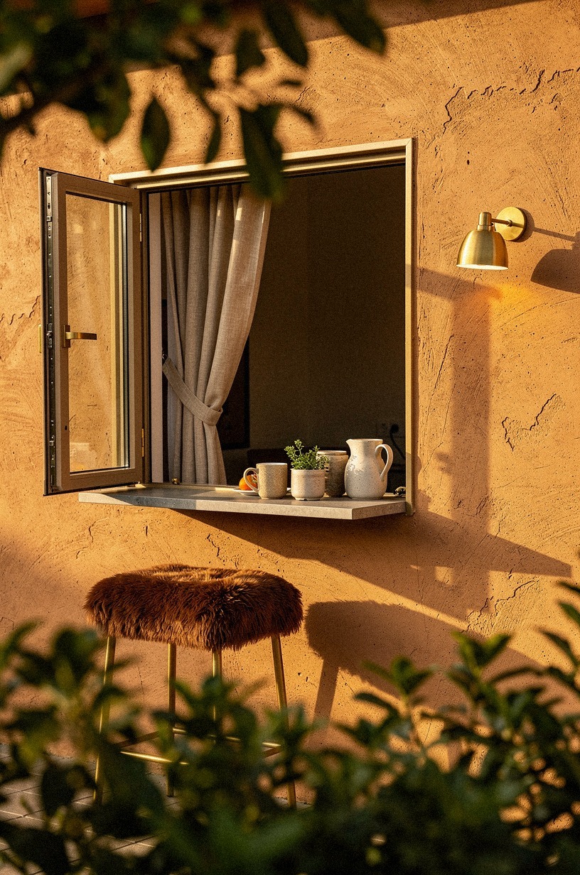 Install a pass through serving window