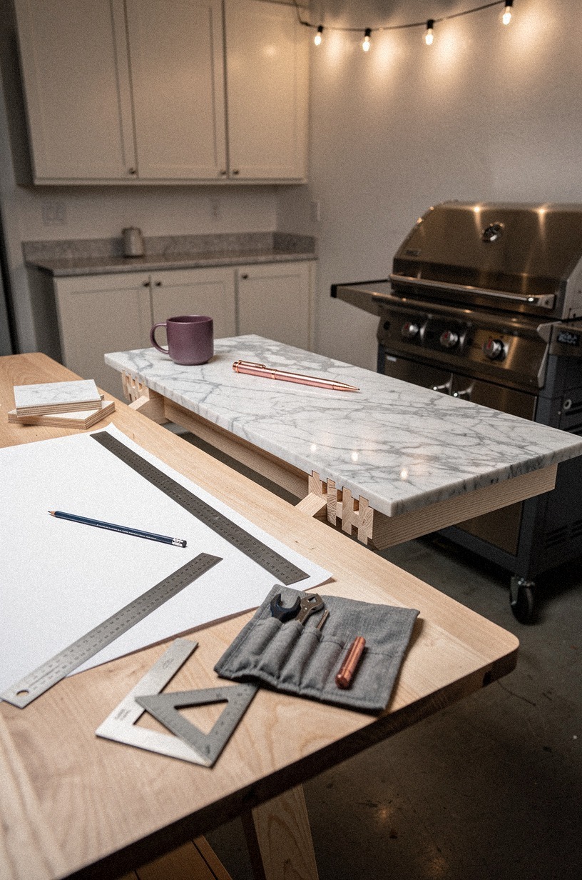 Create a fold-down serving ledge