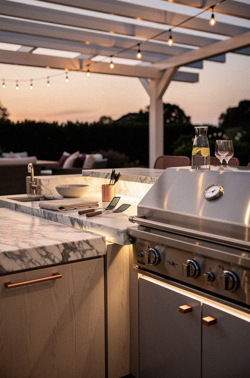 Aim task lights at the grill controls