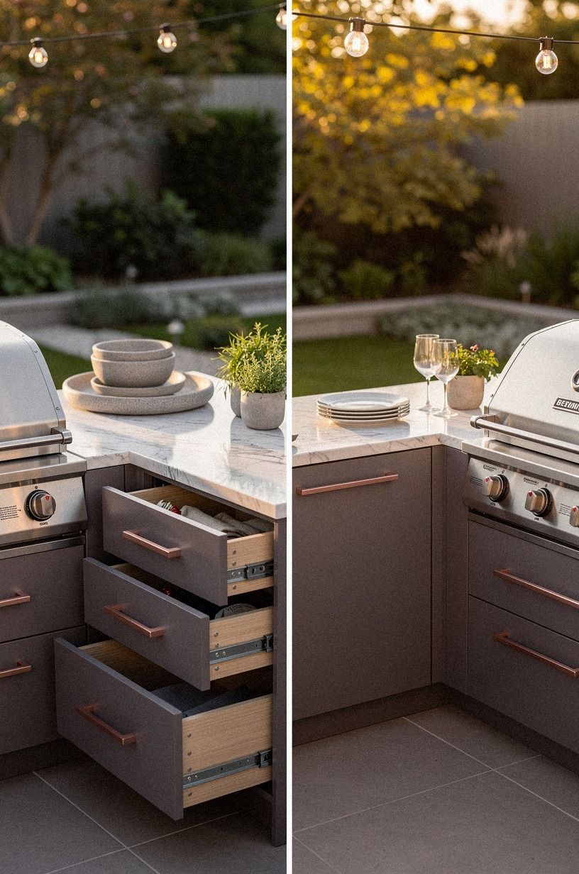 Add storage drawers below the prep corner