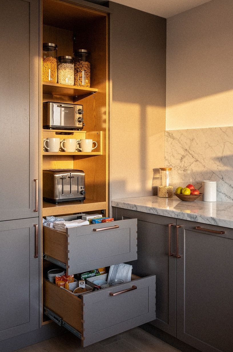 Turn one corner into breakfast storage