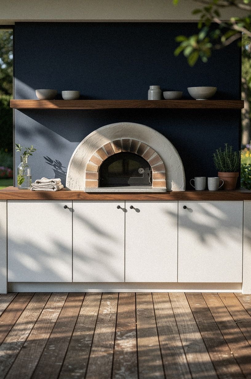 Angle the pizza oven toward the patio view