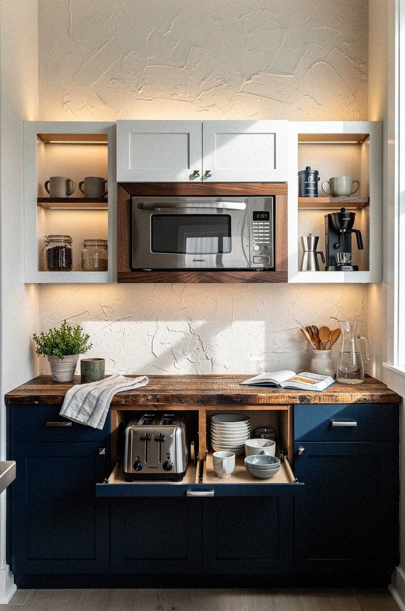 Create a breakfast station around the microwave
