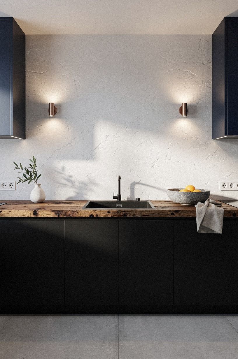 I Softened Black With Butcher Block
