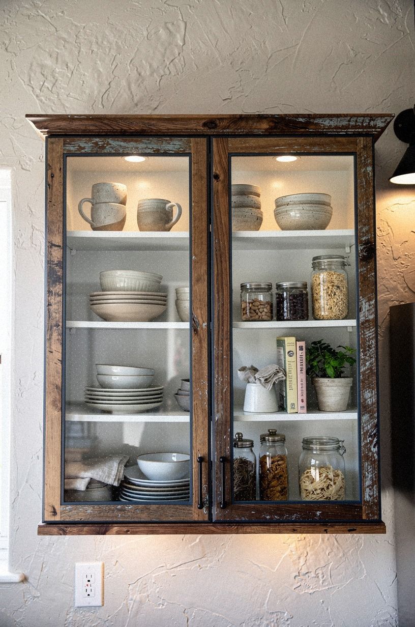 Choose seeded glass for a cottage kitchen glow