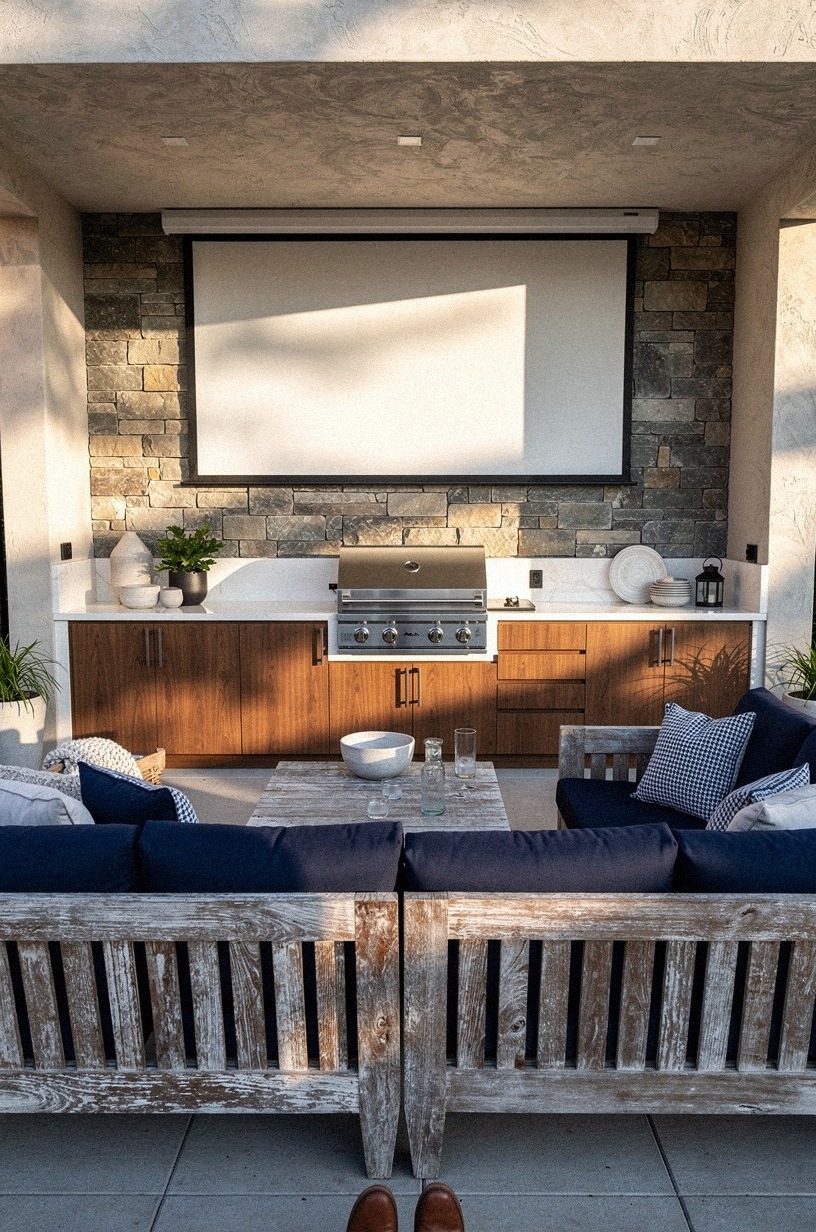 Wrap lounge seating around the kitchen edge